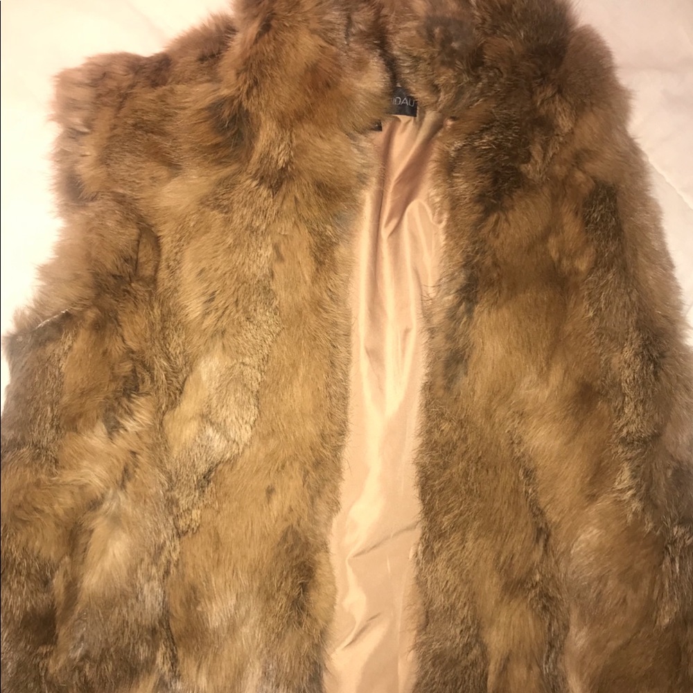 adrienne landau rabbit fur vest